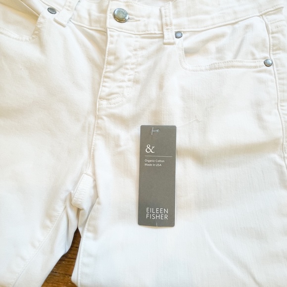 Eileen Fisher White Skinny Ankle Jeans - Picture 5 of 13